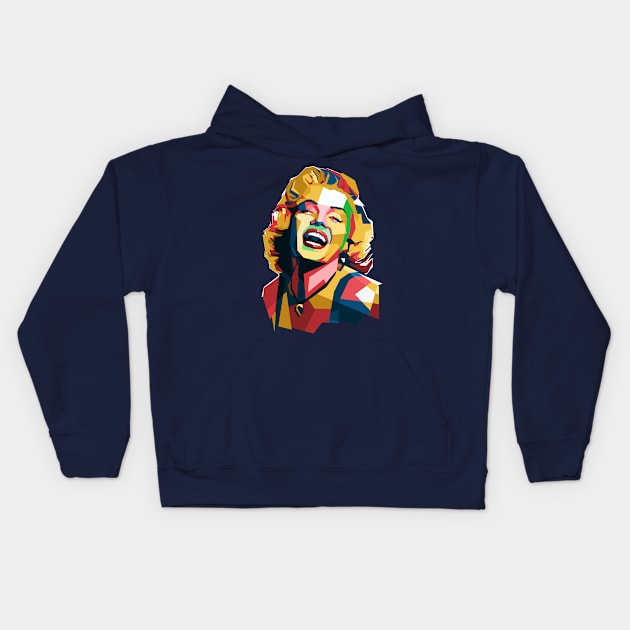 Marilyn Monroe WPAP Pop Art Ilustration Kids Hoodie by Shuriken